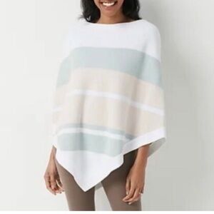 Barefoot Dream Women's Striped Poncho Sweater